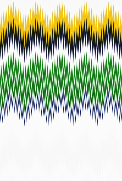 Chevron Zigzag Onda Brasiliana Bandiera Modello Astratto Arte Sfondo Colore — Foto Stock