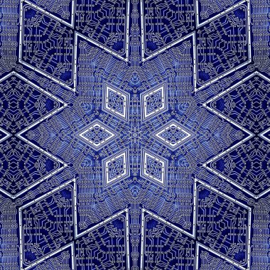 pcb baskılı devre kartı desenli kaleydoskop arka planı. Simetri mozaiği.