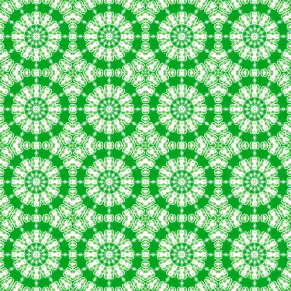 Patrón Verde Fondo Simetría Caleidoscopio Textura Geométrica Ornamental — Foto de Stock