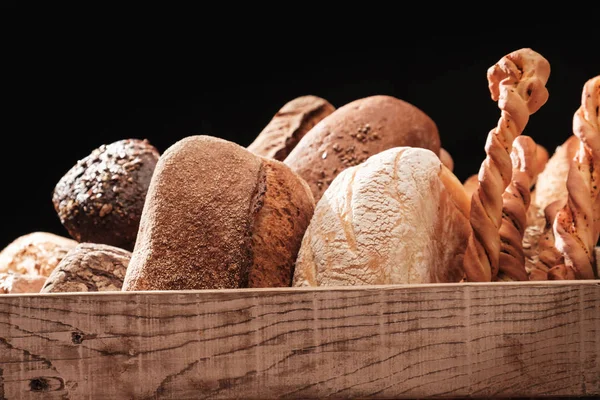 Pane Fresco Profumato Sul Tavolo Concetto Alimentare Pasticceria Grano Una — Foto Stock