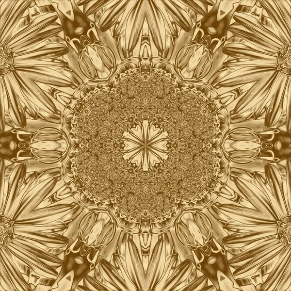Wzór Złoto Symetrii Geometryczne Złote Streszczenie Tło Żółty — Zdjęcie stockowe