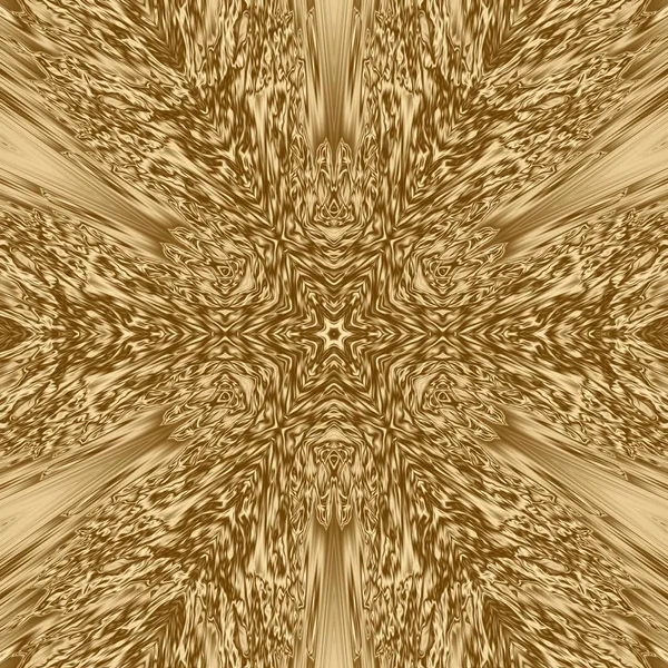 Gouden Symmetrie Patroon Geometrisch Abstracte Gouden Ontwerp Decoratieve Geel — Stockfoto