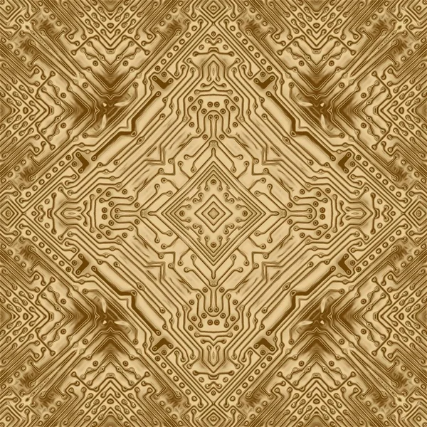 Gold Pcb Technology Background Computer Abstract Pattern Digital — Stock Photo, Image