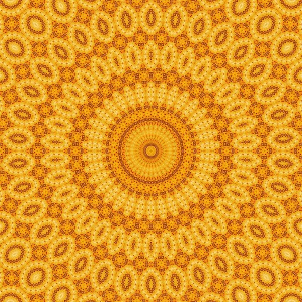 图案黄色几何万花筒对称抽象设计 马赛克 — 图库照片