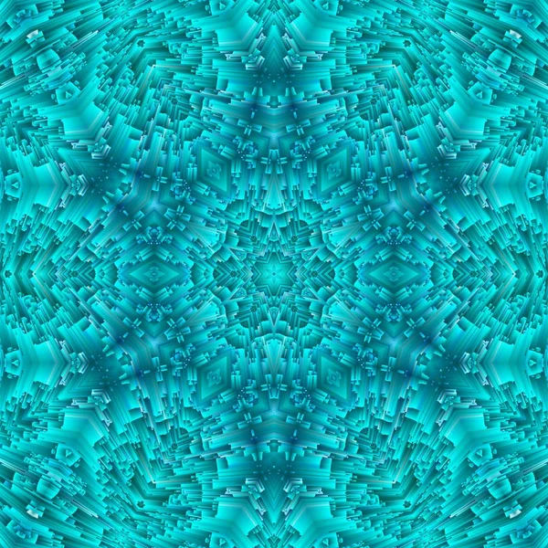 Abstract Blue Ice Pattern Symmetry Background Design Ornament Snowflake — Stock Photo, Image