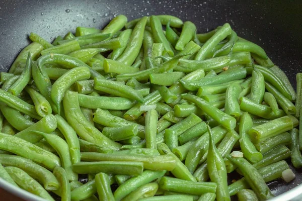 Alimento prato verde feijão vegetal, farinha . — Fotografia de Stock