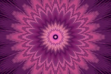 Mor desen çiçek mandala kaleydoskop. geometrik kalamkari.