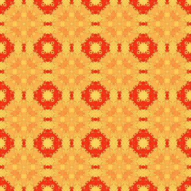 desen sarı geometrik kaleydoskop simetri. Dekoratif vintage.