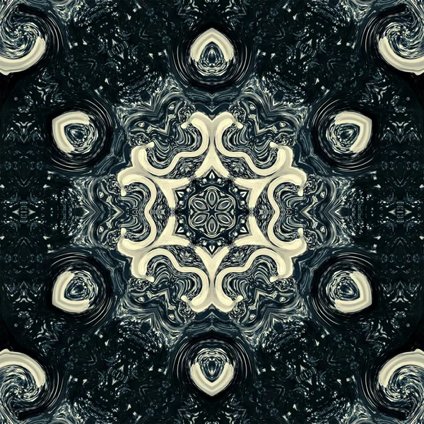 Μαύρο σκοτάδι floral μοτίβο καλειδοσκόπιο. κάλυμμα. — Φωτογραφία Αρχείου