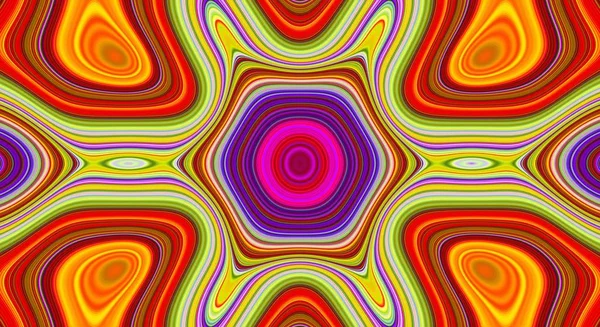 Psychedelic symmetry abstract pattern and hypnotic background,  bright. — Stock Photo, Image