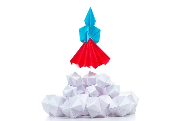 Origami lanzamiento fondo concepto de negocio, hasta . —  Fotos de Stock