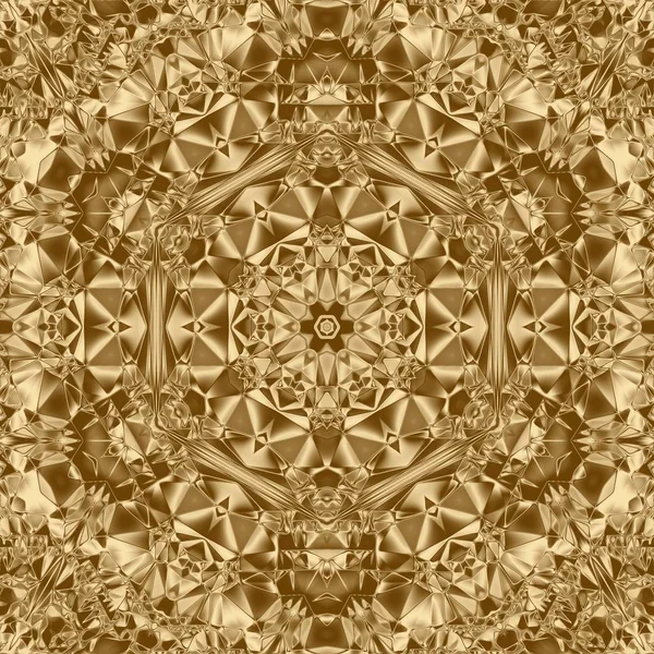 Gold cristal geometry background and symmetry design,  shiny.