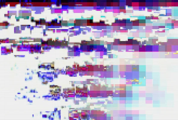 Aksaklık dijital ekran desen beyaz, dijital glitches modern. — Stok fotoğraf