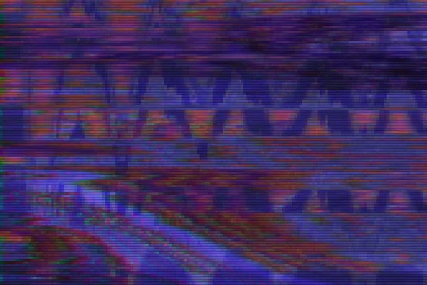 Glitch vhs bakgrundsljud artefakt, skärmen glitch. — Stockfoto