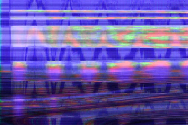 Glitch vhs ruido de artefacto de fondo, tecnología digital . —  Fotos de Stock