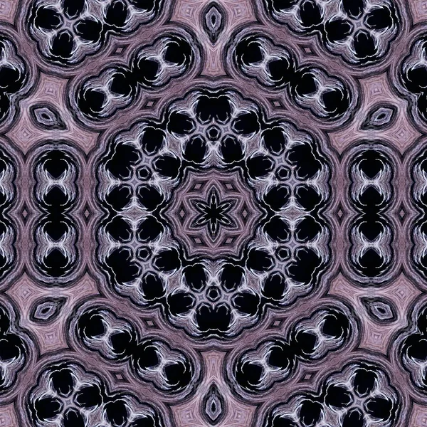 black floral darkness pattern kaleidoscope. kalamkari.