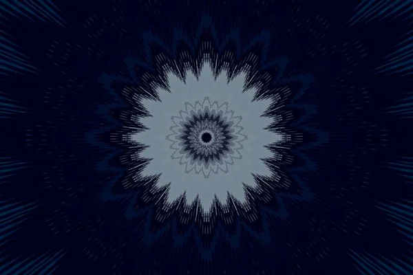 暗い花パターンの花万華鏡。黒の輝き. — ストック写真