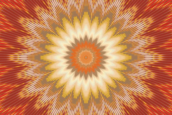 Background red kaleidoscope flower pattern. style hypnotic. — Stock Photo, Image