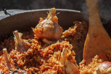 Pilav pişirme bowler şenlik ateşi kazanı, kamp ateşi.