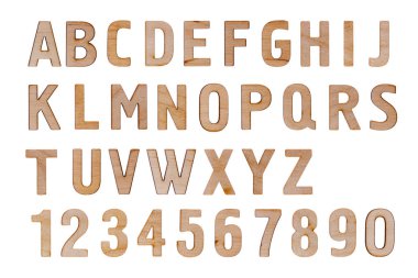 ahşap Alfabe harf ve rakam.