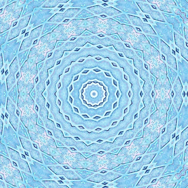 Blue pattern kaleidoscope abstract background. kalamkari symmetry. — Stock Photo, Image