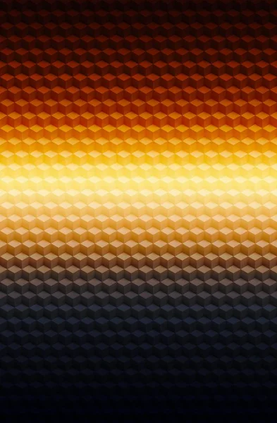 Оранжевый золотой геометрический куб 3D шаблон фон, иллюзия шаблона . — стоковое фото