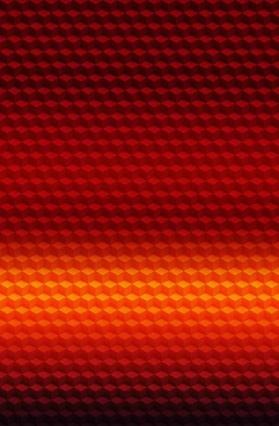 Cubo rosso arancio geometrico modello 3D sfondo, illustrazione . — Foto Stock