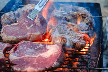 Yaz doğa ızgara barbekü et, parti piknik.