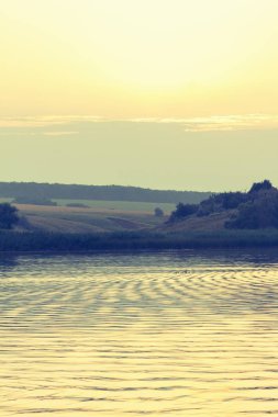nehir günbatımı orman manzara doğa, güzel.