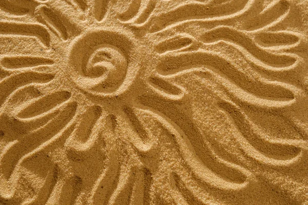 Sol na areia na praia férias fundo conceito — Fotografia de Stock