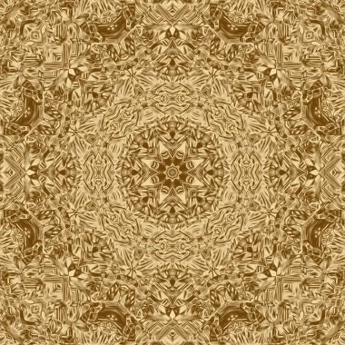 Altın simetri deseni ve geometrik altın tasarım, dekoratif sarı.