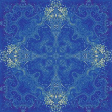 vintage desen soyut simetri kaleydoskop. Renkli.