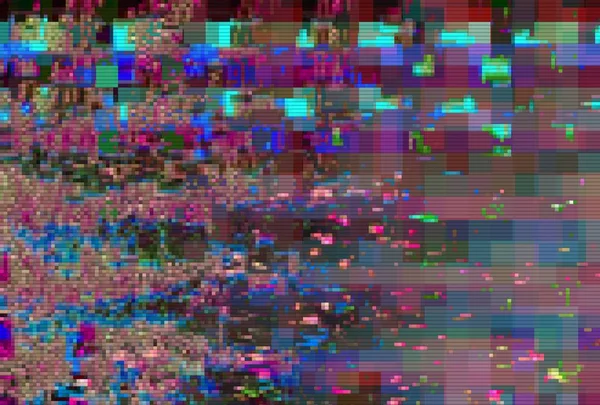 Glitch digital abstrato artefatos distorção fundo, má interferência . — Fotografia de Stock