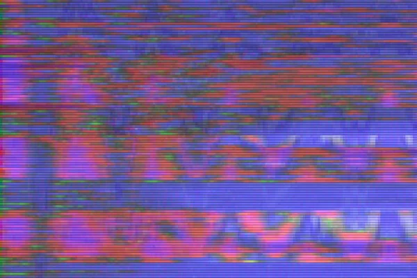 Glitch vhs ruído artefato de fundo, design de tela . — Fotografia de Stock