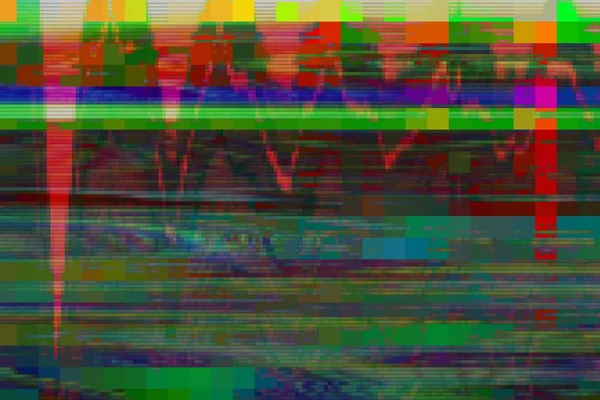 Glitch digitale abstrakte Artefakte Verzerrung Hintergrund, Medienkanal. — Stockfoto