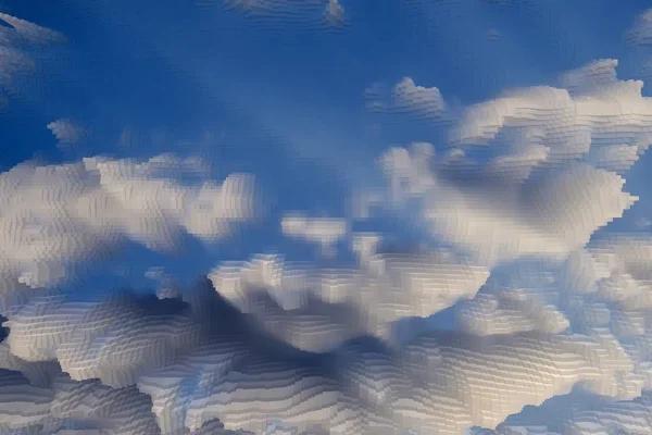 Abstract Sky achtergrond extruderen kubus, textuur geëxtrudeerd. — Stockfoto