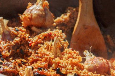 Pilav pişirme bowler şenlik ateşi kazanı, sıcak.