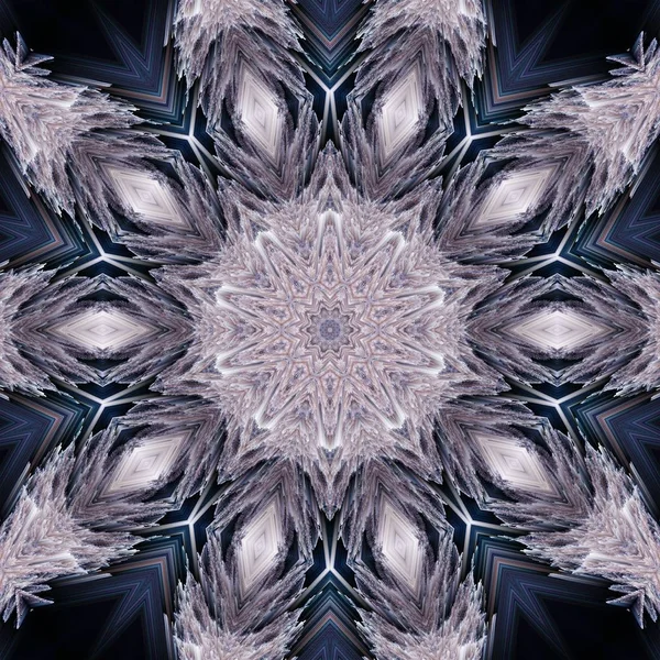 Black floral darkness pattern kaleidoscope. decor. — Stock Photo, Image