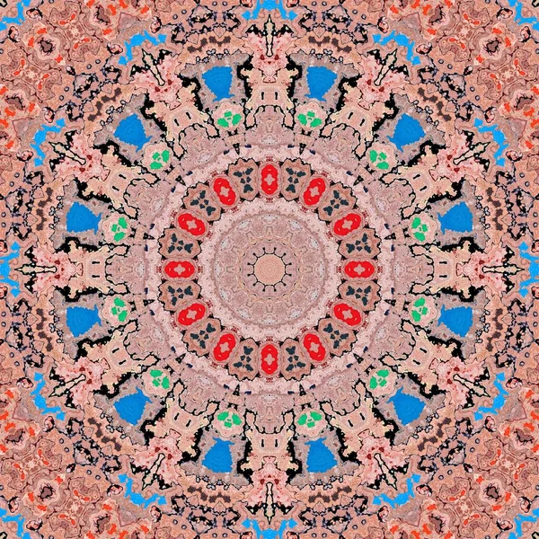 Hintergrund bunte abstrakte Kaleidoskop bunt. Hintergrund kalamkari. — Stockfoto