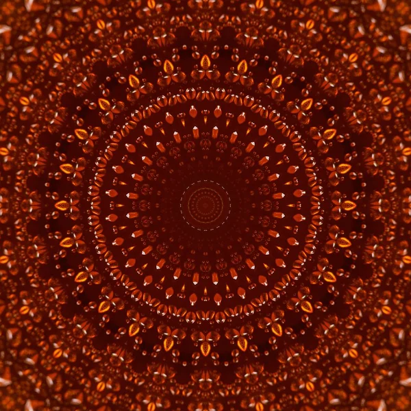 Amber drops resin pattern kaleidoscope. circle. — Stock Photo, Image