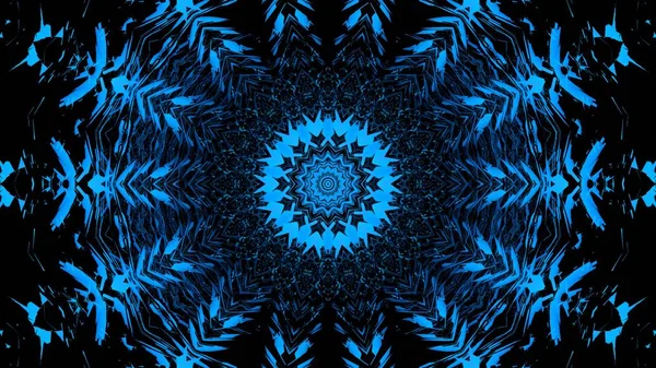 Blue dark pattern kaleidoscope abstract. boohoo. — Stock Photo, Image