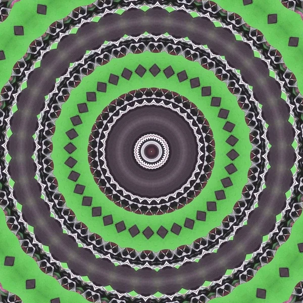 Зеленый узор фон симметрии калейдоскопа. Мотив Фабрегаса . — стоковое фото