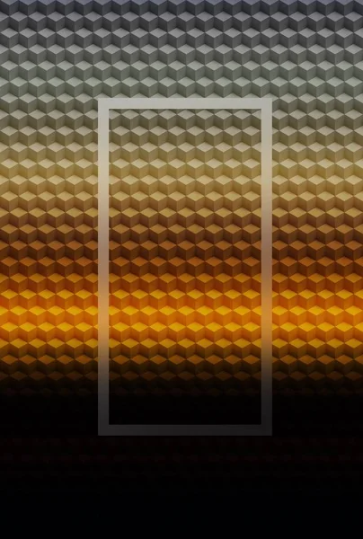 Orange gold geometric cube 3D pattern background, decoration block.