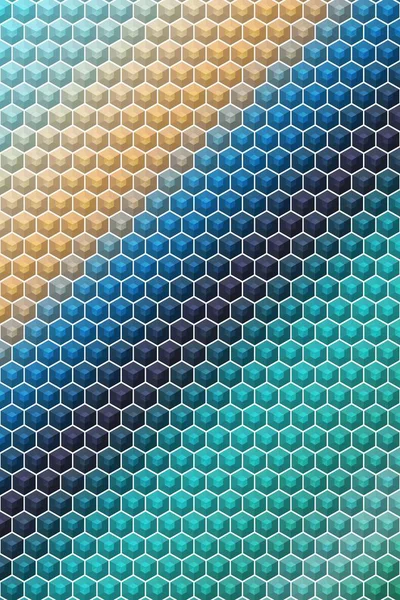 Copertina a cubo esagonale geometrica, opuscolo a nido d'ape . — Foto Stock