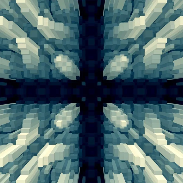 Куб 3d екструзія симетрії фону, форма візуалізації . — стокове фото