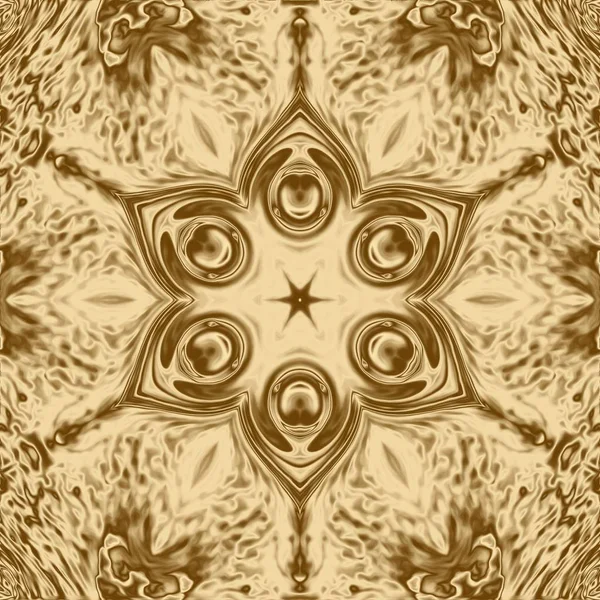 Gold symmetry pattern and geometric golden design, ornament kaleidoscopic. — Stock Photo, Image