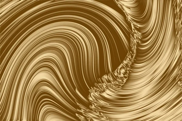 Золота рідка хвиля і абстрактний жовтий дизайн, відображення гладке . — стокове фото