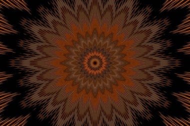 Koyu renk çiçek desenli çiçek desenli kaleydoskop. Karanlık hipnotik.