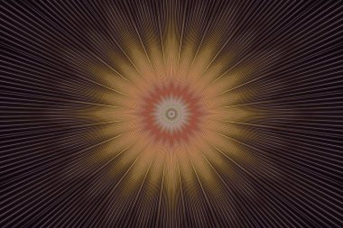 Kahverengi çiçek desenli çiçek desenli kaleydoskop. mandala kalamkari.