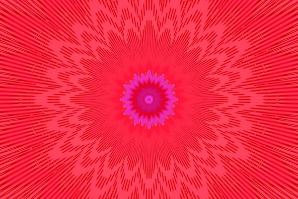 Background red kaleidoscope flower pattern. ceramic hypnotic. — Stock Photo, Image